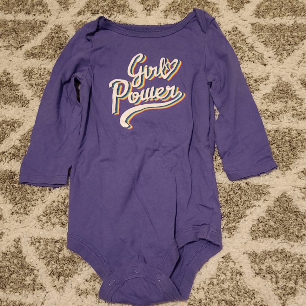 15 for $10 - George Girls 18-24m Purple "Girl Power" Long Sleeve Onesie